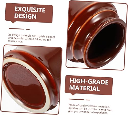 Miniatura 7 de HEMOTON Tarro de almacenamiento de cubiertos, accesorios de mesa, jarrón de cerámica, tarro de masa madre, caja de cubiertos de vidrio de 4 onzas