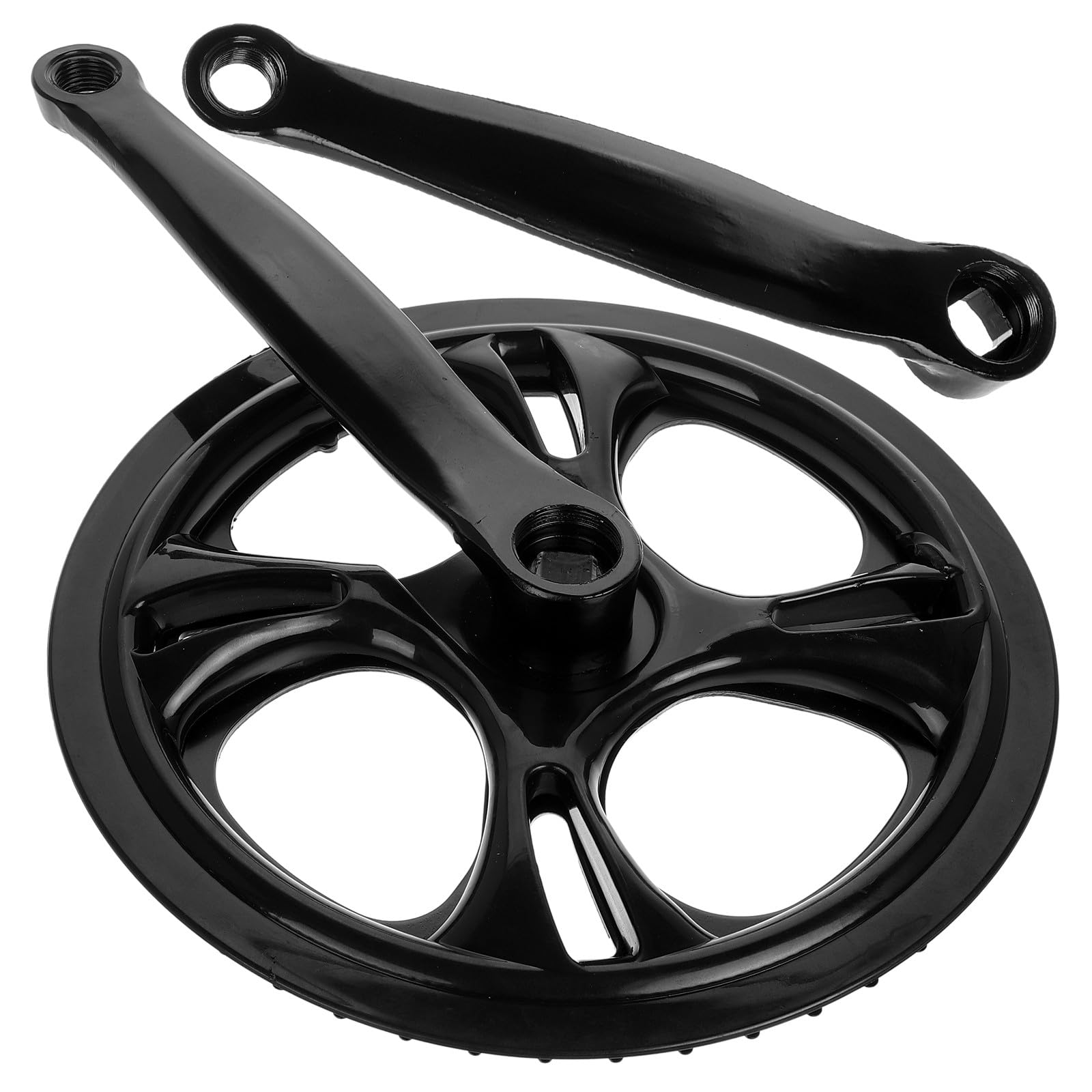 Guarnitura per Bicicletta a velocità Singola Nera in Ferro | Bici Pieghevoli e Mountain Bike, Design Antiscivolo Catena, Leggera e Facile da Trasportare