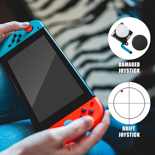 Miniatura 4 de para Switch Lite, 25 piezas para Joycon incluyendo analógico 3D, tapas de palillos de pulgar, destornillador de triwing y cruz, cepillo para reparar