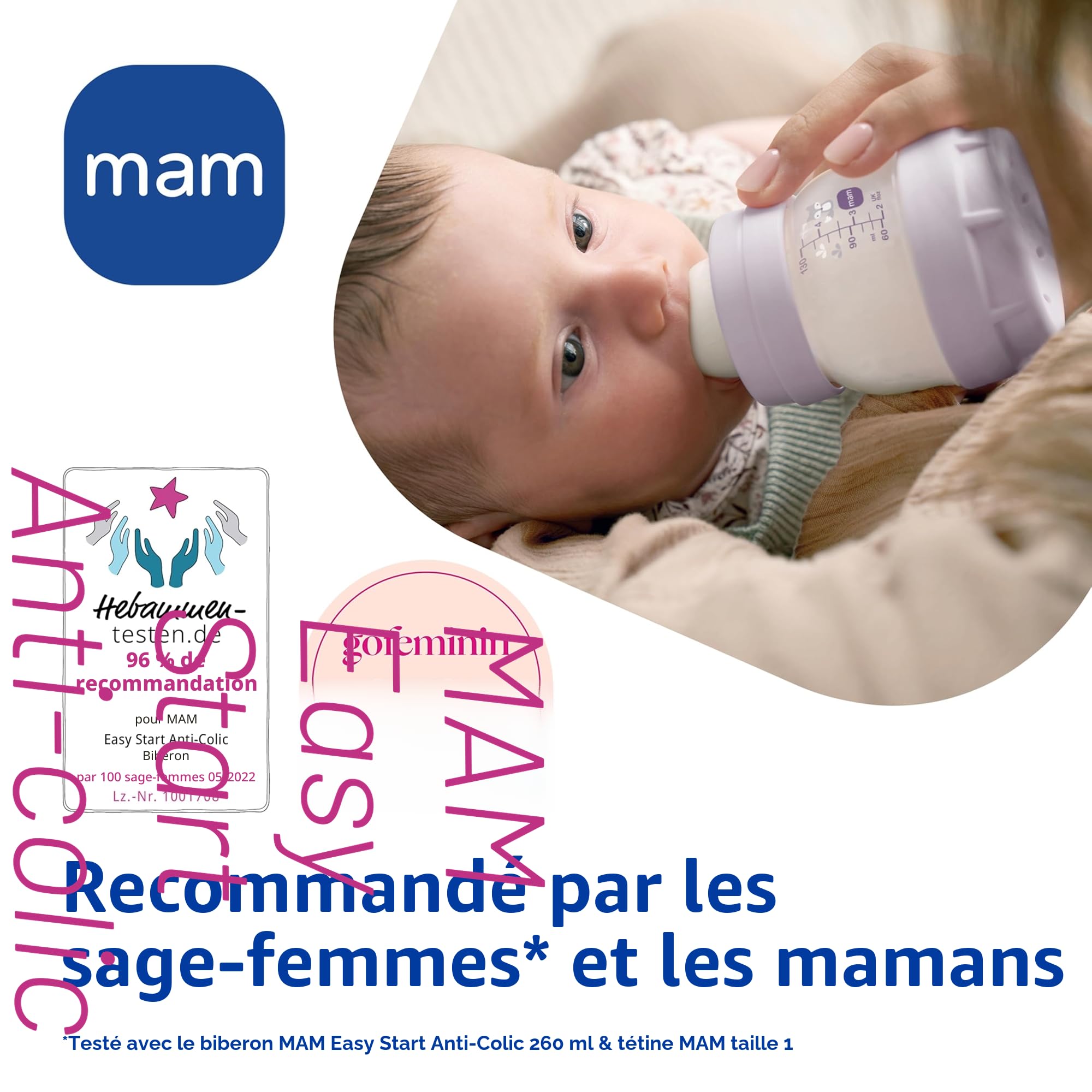MAM Easy Start Kit de démarrage anti-coliques auto-stérilisant, biberon et tétine, essentiels pour nouveau-né, vert pastel, vendu en langue étrangère