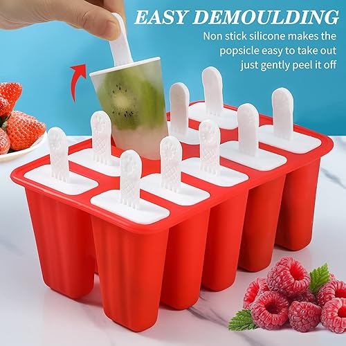 Miniatura 13 de Moldes para paletas de hielo, moldes de silicona para paletas de hielo, molde de paletas sin BPA, reutilizable, fácil liberación, molde casero