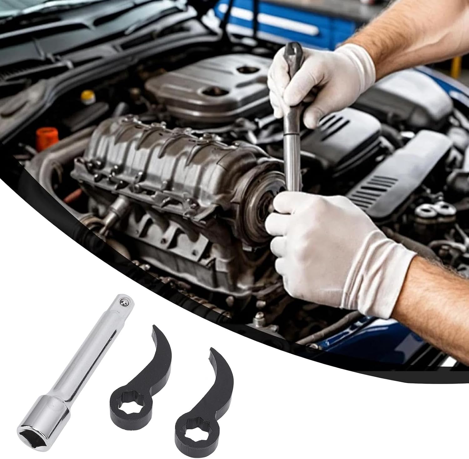 Pry Bar Wrench Adaptor Head Experience Excellent Work Performance, Adapter Head Tool, Ratchet Utility Kit Fits 3/8” Drive for Automotive Repair Construction Demolition Work