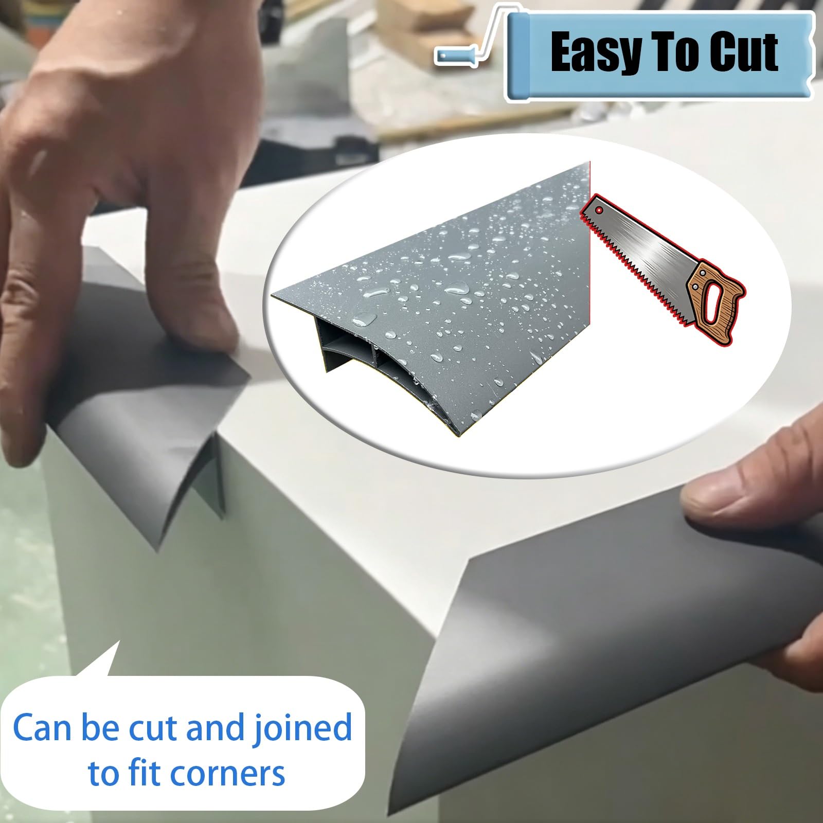 LXLZYXSF Perfil De Aluminio De 11 Cm De Ancho Extra Remate Vierteaguas para Tejados Desviador De Lluvia Recortable Perfil para Alféizar De Ventana para Balcones(Brown,L 195cm/6.4ft)