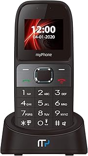 MP myPhone Soho Line H31 Teléfono Fijo para Oficina y hogar, Manos Libres, con Pantalla a Color, 3G Dual SIM, Teléfono de Botones Grandes con estación de Carga - Negro
