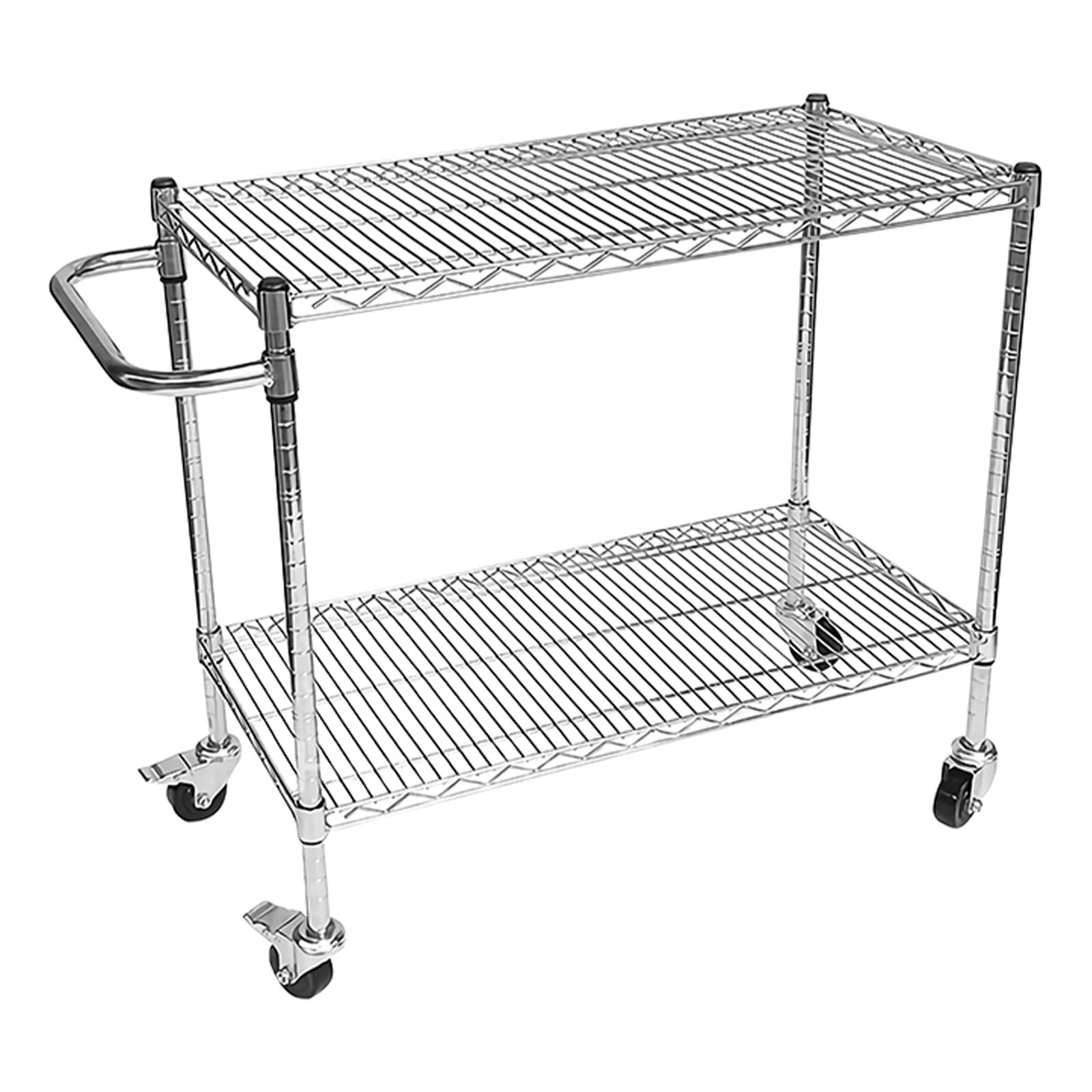 Carrelli In Metallo A 2 Ripiani, Ripiano Metallico Organizer, Carrello Portaoggetti Organizer per Impieghi Gravosi, Carrello Di Servizio per Cucina E Ufficio(75 * 35 * 110CM)