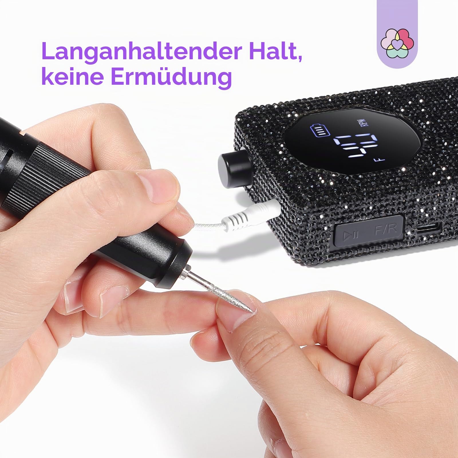 SAVILAND Elektrischer Nagelfräser Professionell 40000 U/min: 30S Schnelle Entfernung Wiederaufladbare Elektrische Nagelfeile für Acrylnägel & Gelnägel, Maniküre Pediküre Set für Salon Hause