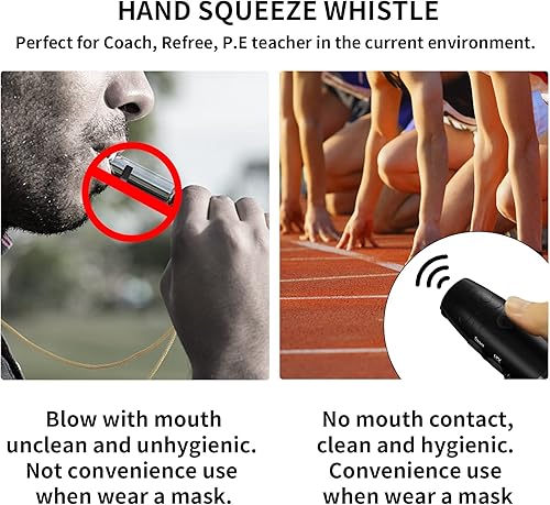 Miniatura 2 de ZHT Silbatos electrónicos para árbitros con carga USB, silbato de emergencia de 3 tonos de alto volumen para árbitros entrenadores profesores,