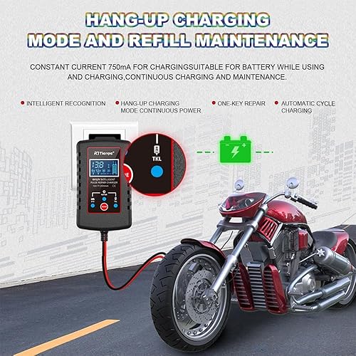 Miniatura 3 de B-Qtech Cargador de batería de coche de 2 amperios actualizado de 6 V/12 V inteligente totalmente automático de 3 modos de cargador de batería,