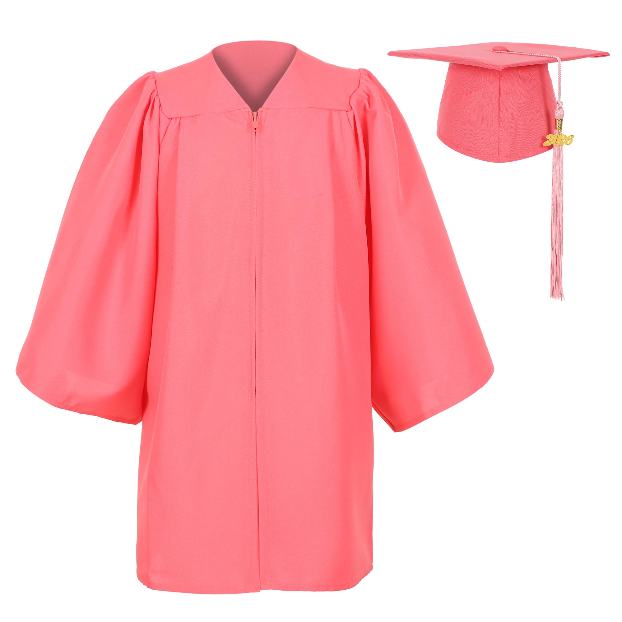 Erligo Matte Kindergarten Preschool Graduation Gown and Cap Set with Year Tassel for Kids