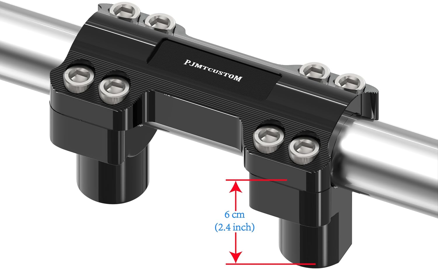 Black 2 1/2 Inch Tall Handlebar Risers with 1 1/4 inch Clamping Area Fits for Harley Davidson Softail Fat Boy, Breakout, Dyna, Road King with 1.25" Knurl Center