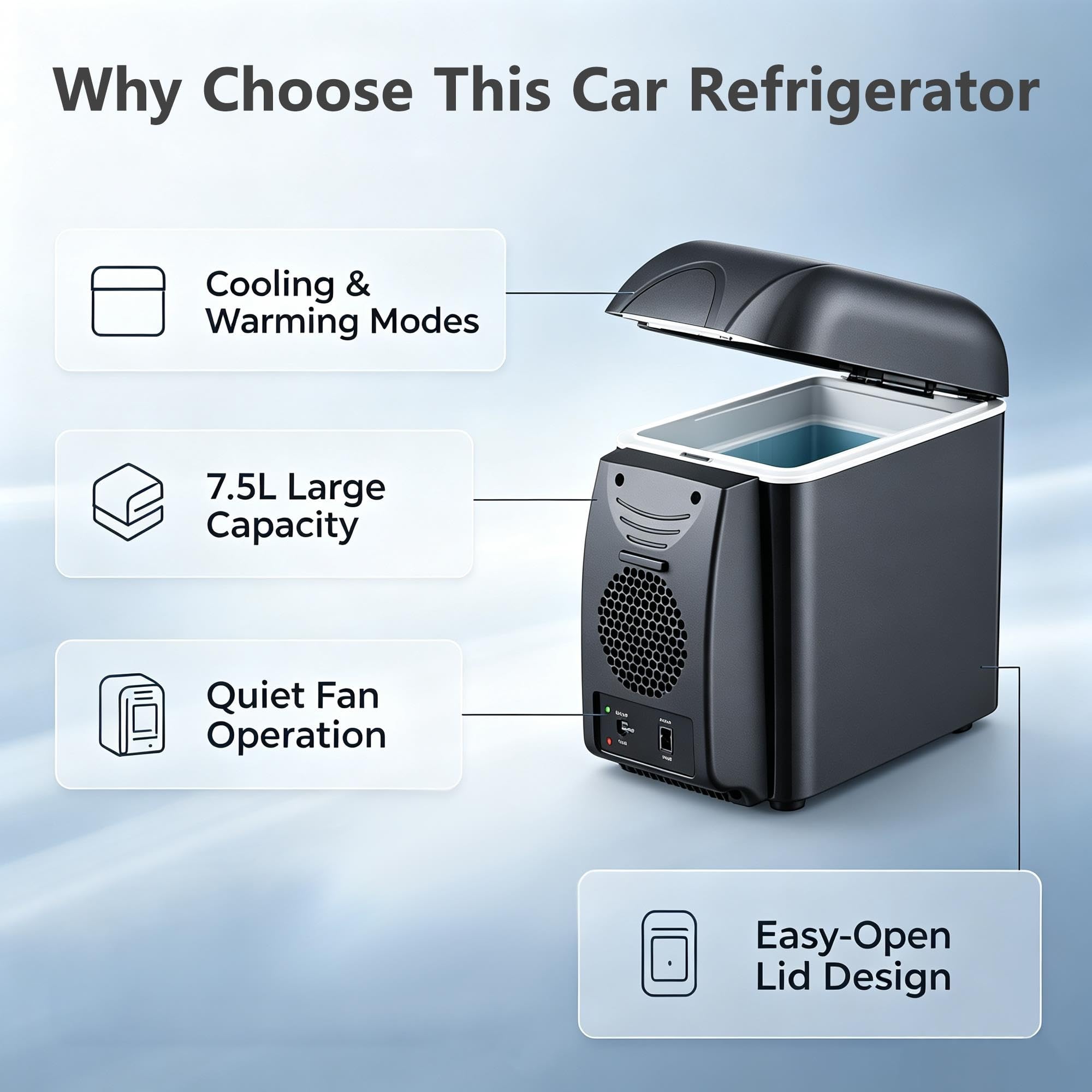 Mini Frigo Portatile 7.5L, Raffredda e Riscalda 12V 220V per Auto e Casa