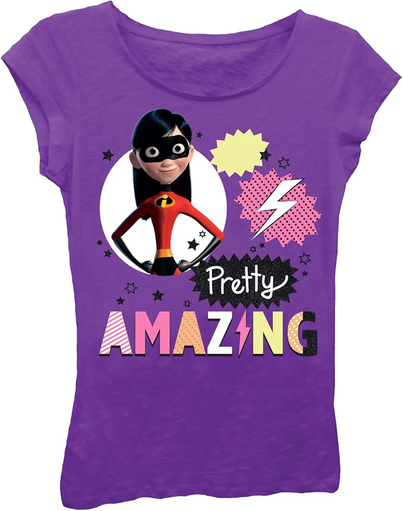 Amazon.com: Disney Camiseta de manga corta The Incredibles 2 Violet Pretty  Amazing para niña, Avalancha Púrpura : Ropa, Zapatos y Joyería