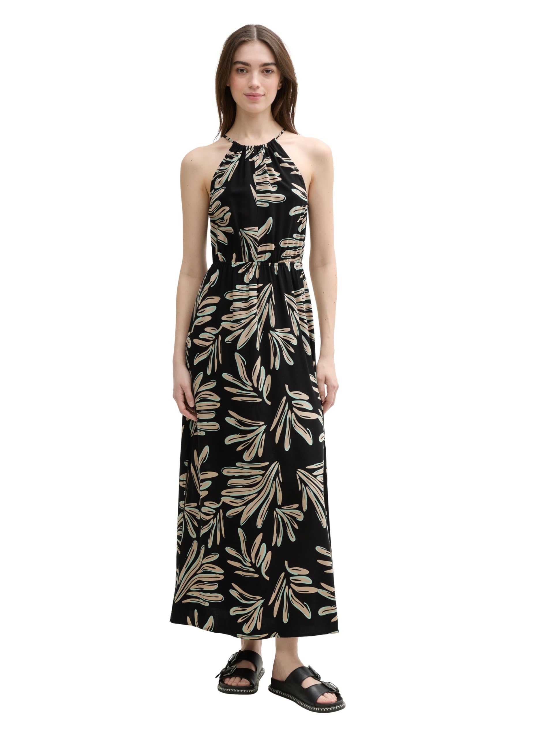 Tom Tailor Denim Damen Neckholder Maxi-Kleid