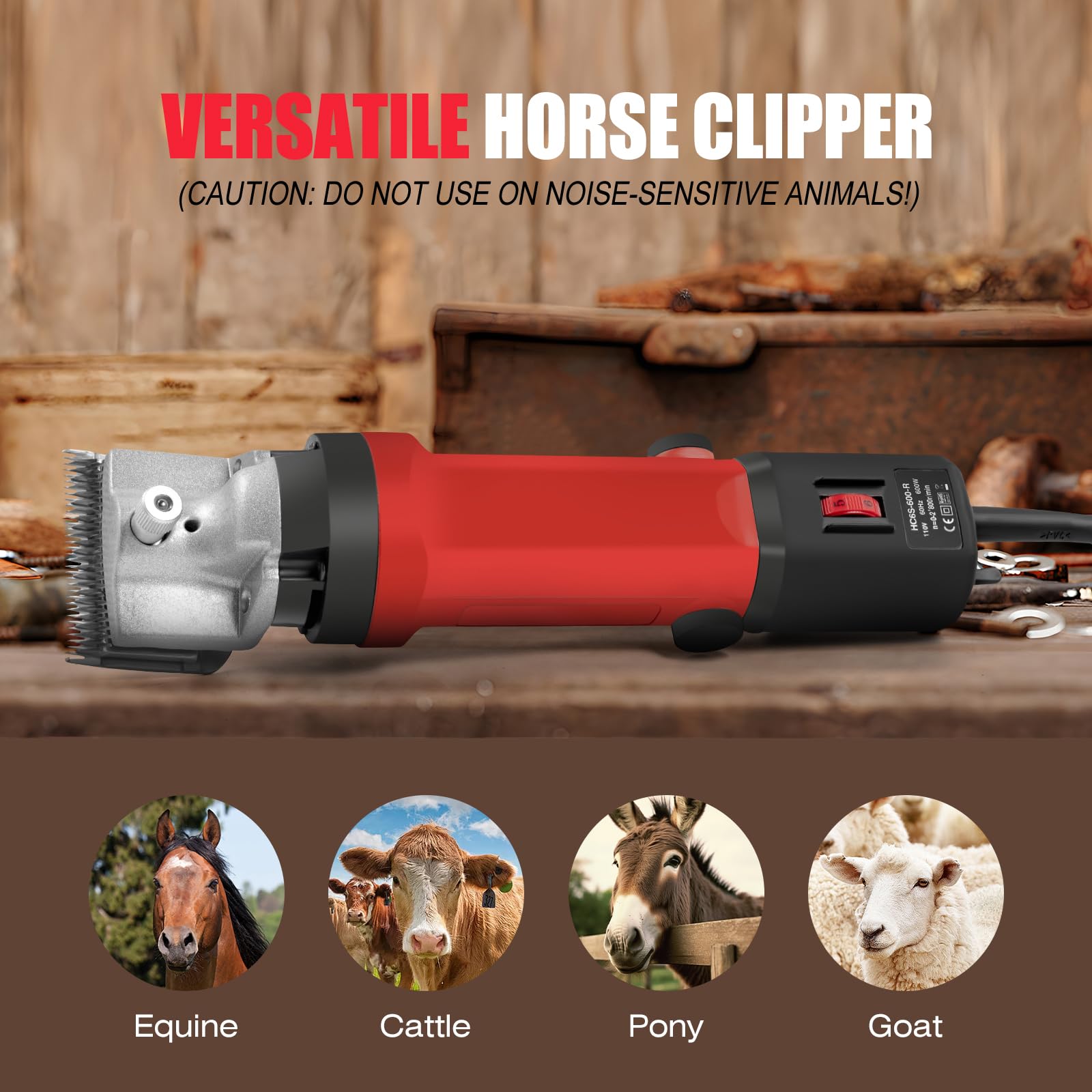TAKEKIT Horse Clippers, 600W Professional Heavy Duty Horse Body