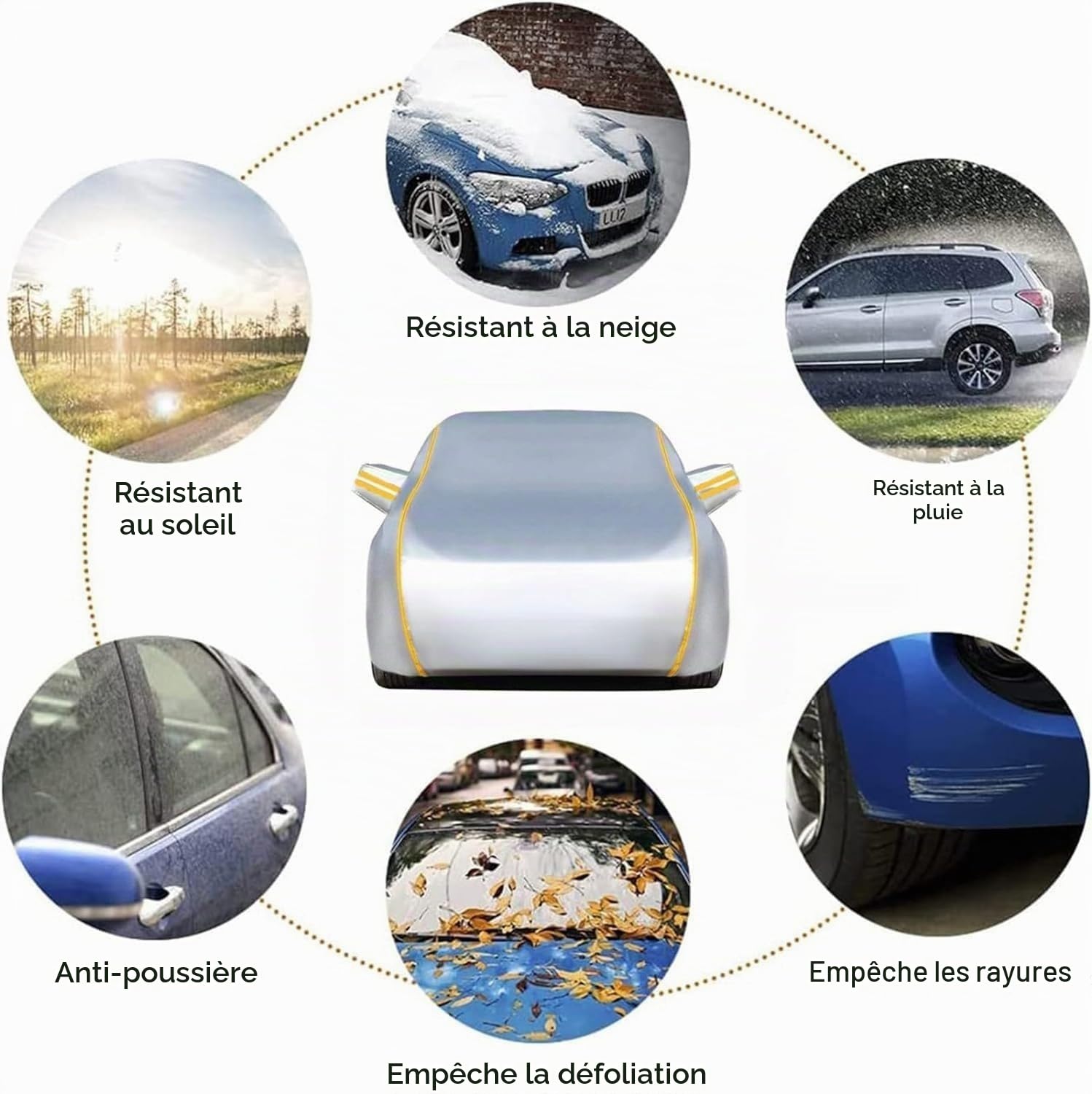 Bâche Voiture Extérieur Anti Grêle pour Toyota Aygo X 2005-2024, Housse De Protection Imperméable À L'eau, Anti-UV, Respirante, Résistant À La Poussière,Pluie, Avec Fermeture À Glissière Housse De Voi