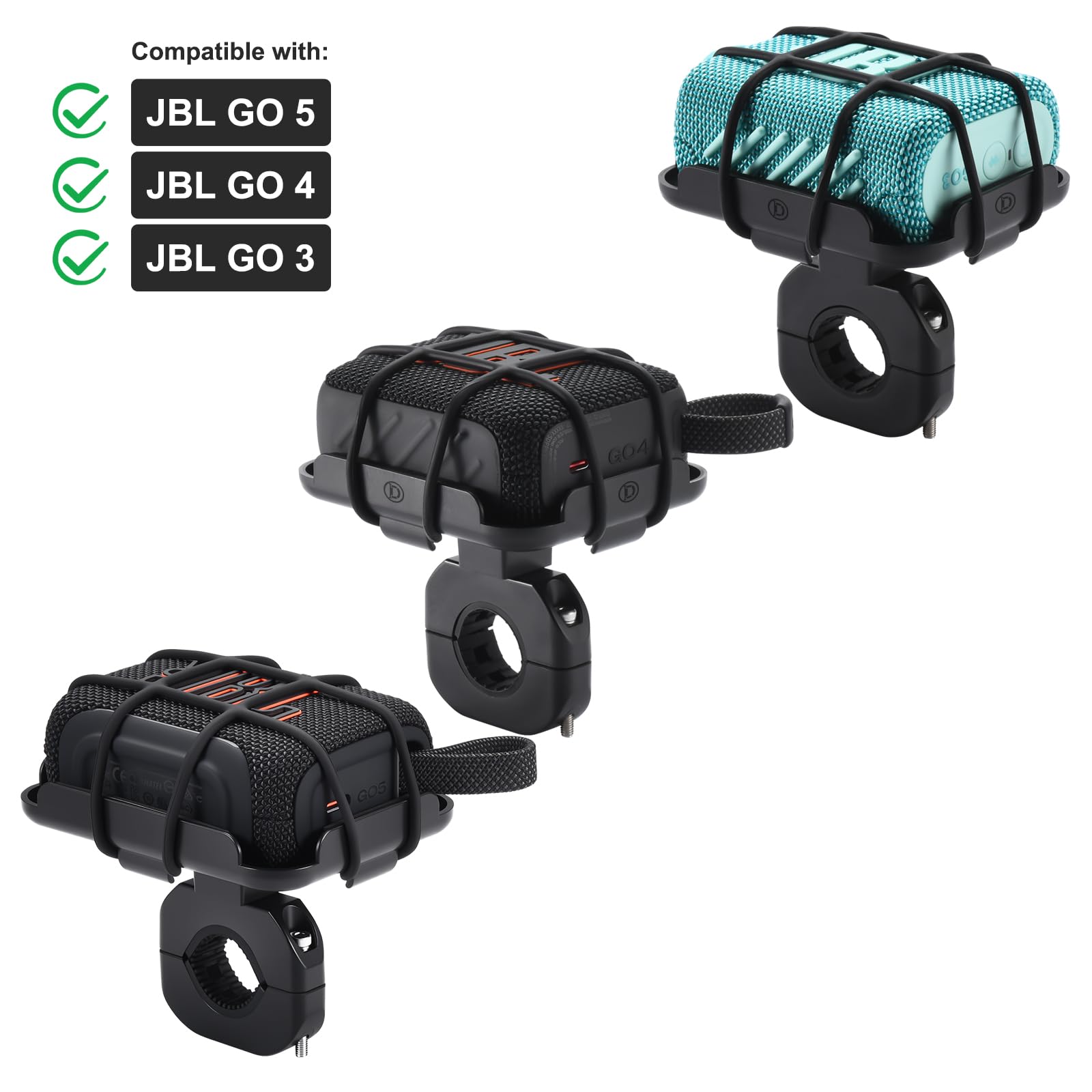 Supporto da bicicletta per JBL GO 5, Portatile Altoparlante Regolabile Staffa, per Bicicletta Manubrio/Adattatore Tubo