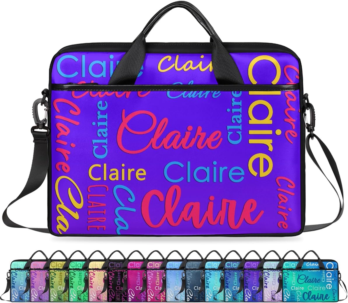 Custom Laptop Bag for Women Men Personalized Name 13 14 15 inch Laptop Messenger Shoulder Bags