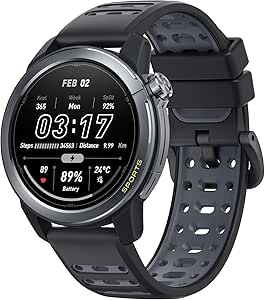 Mibro GS Active2 Running GPS Smartwatch with 46mm AMOLED, Lightweight, 15-Day Battery, Supports Training Guidance and Dual-Band GNSS, 150+ Sport Modes (Dark Gray)