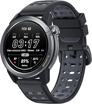 mibro GS Active2 Running GPS Smartwatch with 46mm AMOLED, Lightweight and 15-Day Battery, Supports Running Plans and Dual-Band GNSS, 150+ Sport Modes Dark Gray