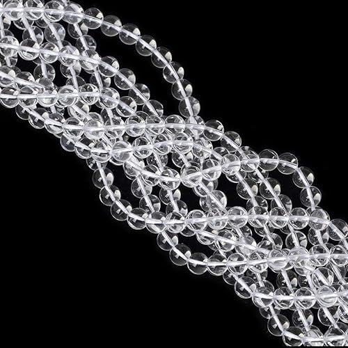 Miniatura 4 de 60 cuentas redondas sueltas de cuarzo blanco transparente natural de 0.236 pulgadas (0.236 in), piedra energética de cristal para fabricación de