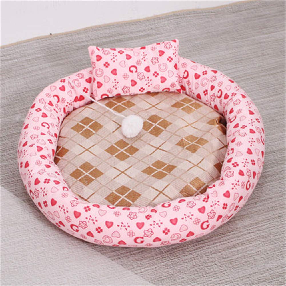 Lit rond universel pour animaux Rose L : tapis chaud et apaisant pour bouledogue