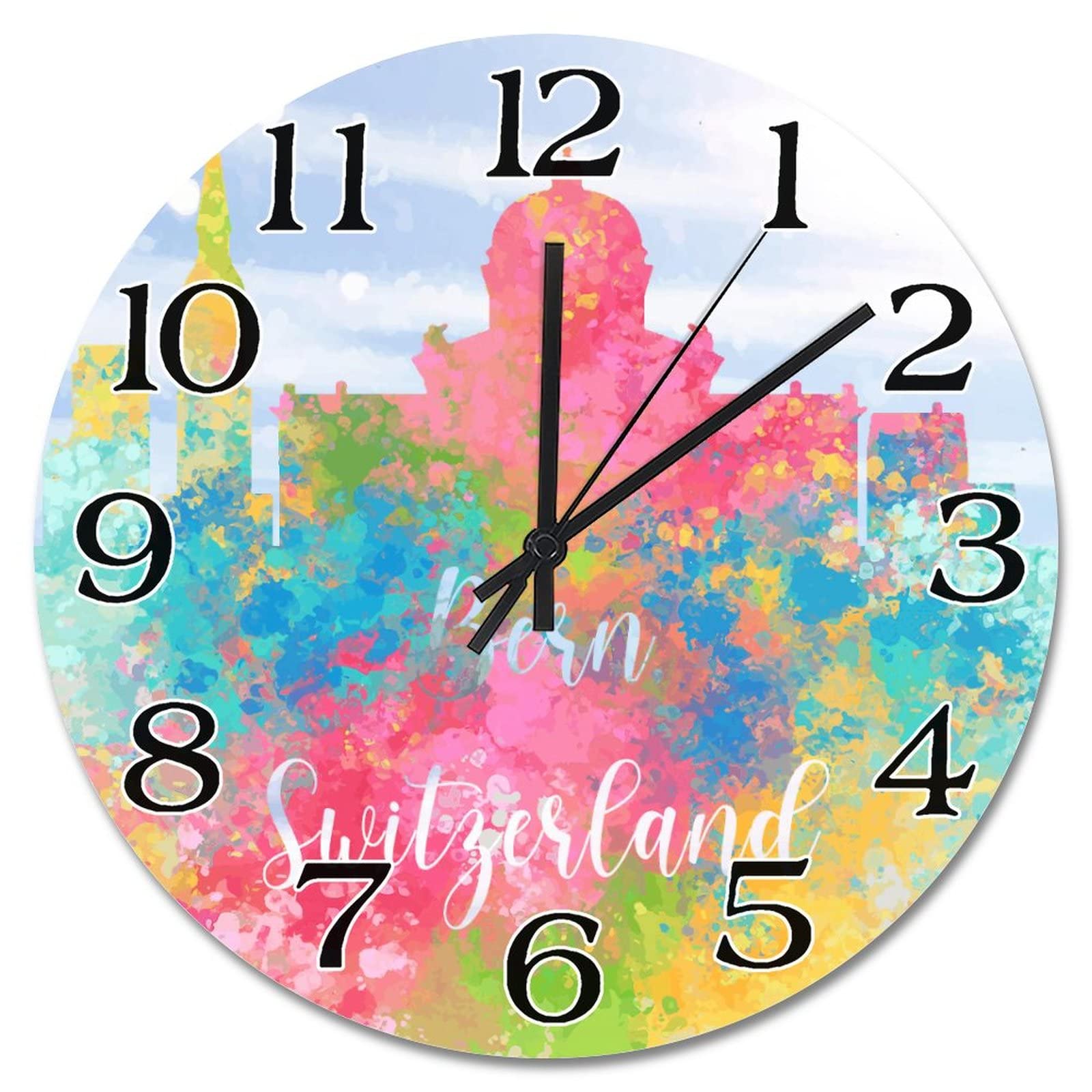 Horloge murale en bois suspendue décoration salon et chambre
