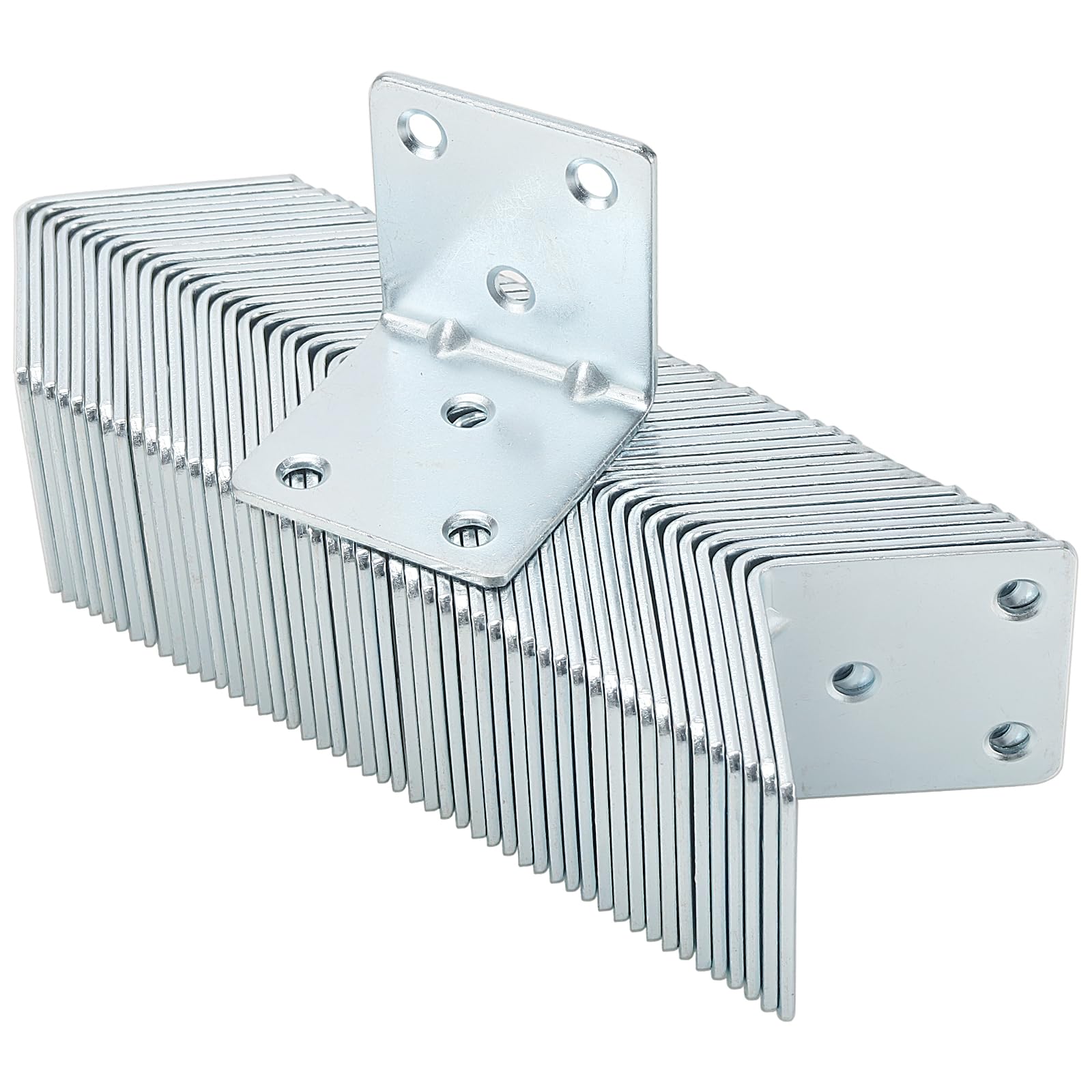LEXININ 50 Pcs 40 x 40mm Corner Bracket, L Shaped Right Angle Braces, 90 Degrees Bracket for Wood Furniture Fixation