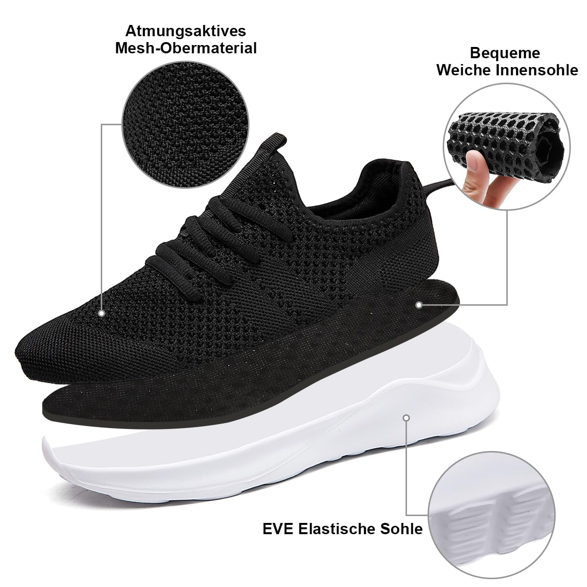 DLWKIPV Zapatos Deportivos para Caminar Ocio En Carretera Zapatos para Correr para Hombre Zapatillas Deportivas Sin Cordones para Gimnasia