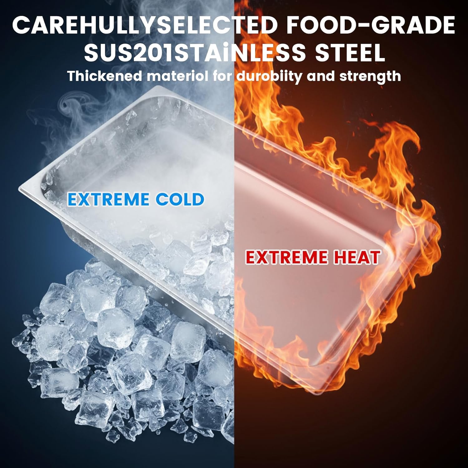 Hotel Pans Deep Steam Table Full Size Pan Set, Steam Table Pans with Lids, Stainless Steel Commercial Food Storage Containers Stackable Metal Steamer Pan(4" Deep 6 Pack, 1/1 Size) - Image 3