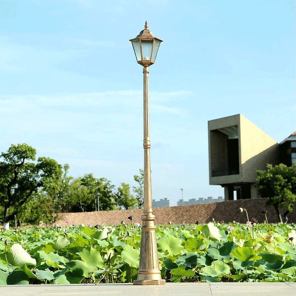 QUSYZD Lamp Post Lights Outdoor, Lamp Post Lights Outdoor, Post Lights Outdoor Lamp Pillar Light Ip56 Waterproof Pole Street Light Anti-Rust Aluminum High Pole Light Landscape,Bronze-Height 200cm