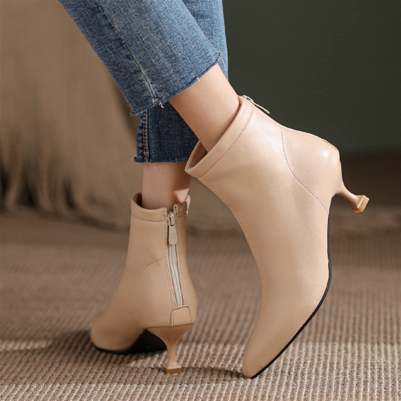 Amazon.com: ZHTAISOU Boots Women Pointy Toe Microfiber Leather