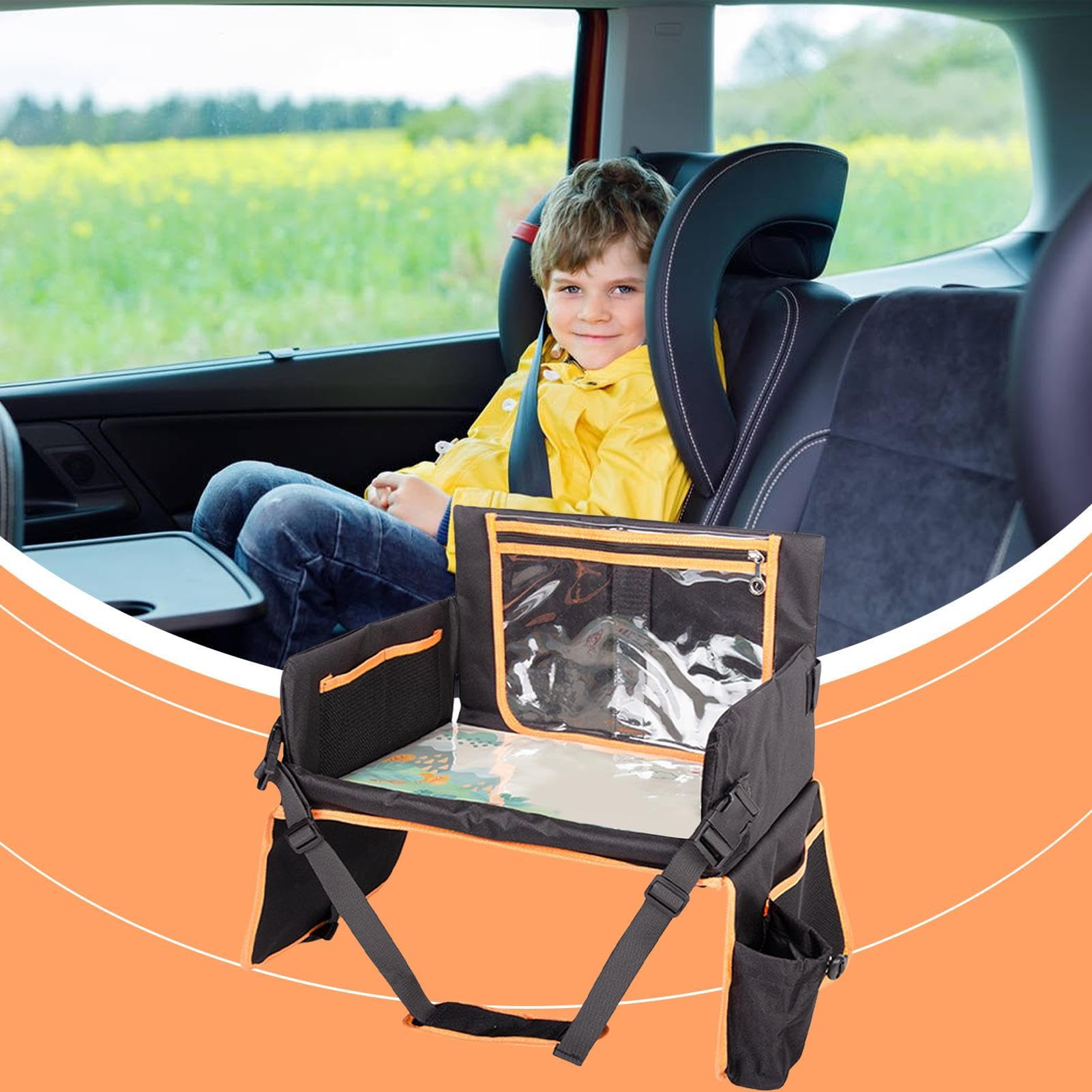 Vassoio da Viaggio Bambini Organizer Da Scrivania Portatablet Supporto | Vassoio Seggiolino Per Viaggi Auto , Necessità Viaggio, Portatazze Tablet Laptop Snack E Contenitore