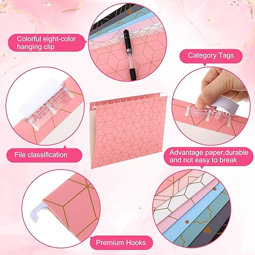 Miniatura 9 de Paquete económico de 32 carpetas de archivos, 8 bonitos diseños gráficos, incluyendo pestañas e insertos ajustables, tamaño carta, organizador