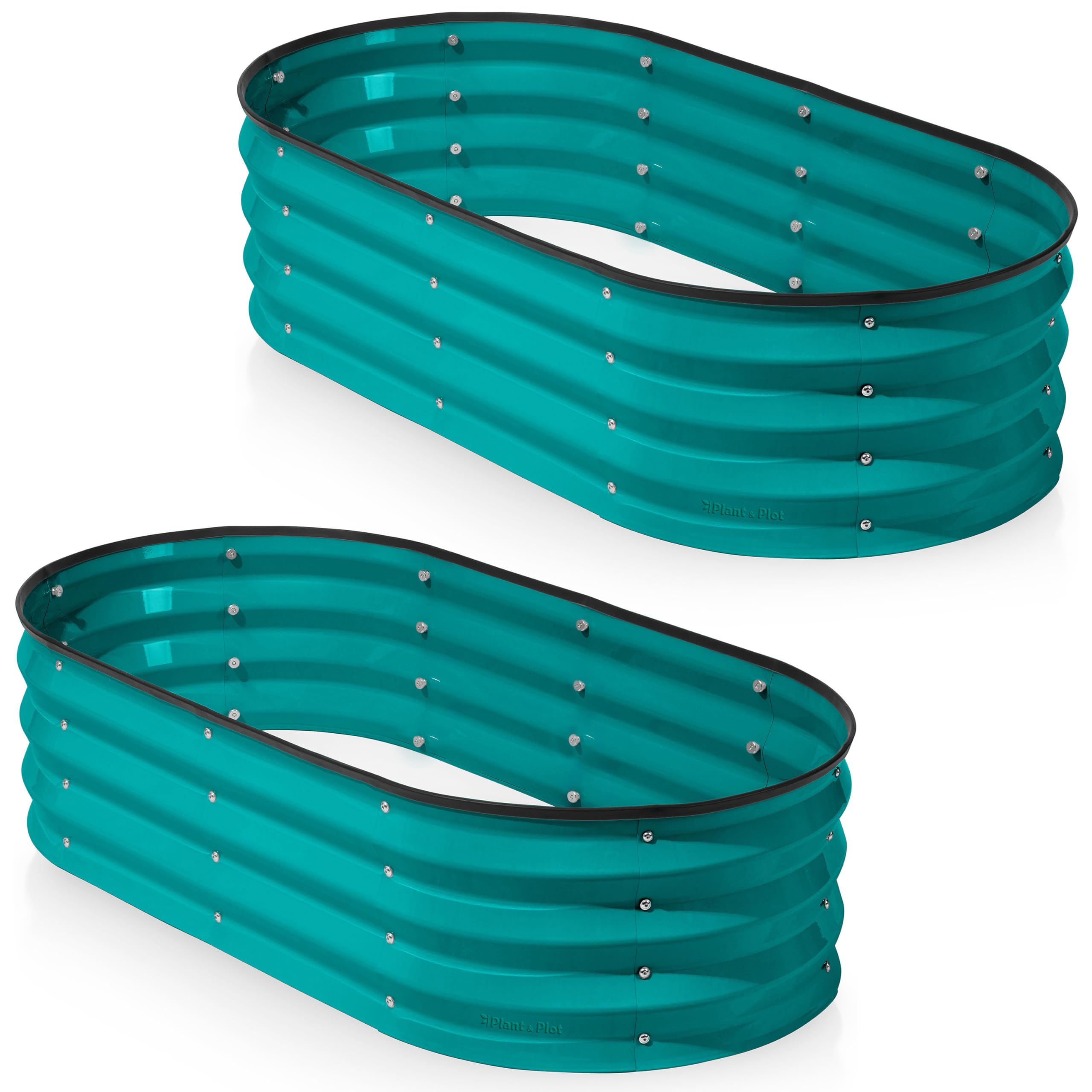 Galvanized Raised Garden Beds Outdoor // 4ร2ร1 ft (2-Pack) Planter Raised Beds for Gardening, Vegetables, Flowers (Turquoise) // Large Metal Garden Box