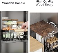 KOLENSA Fém Tárolódoboz Kerekekkel, Stackable Konyhai Szervező Polc, Gyümölcs Zöldség Kocsi 7