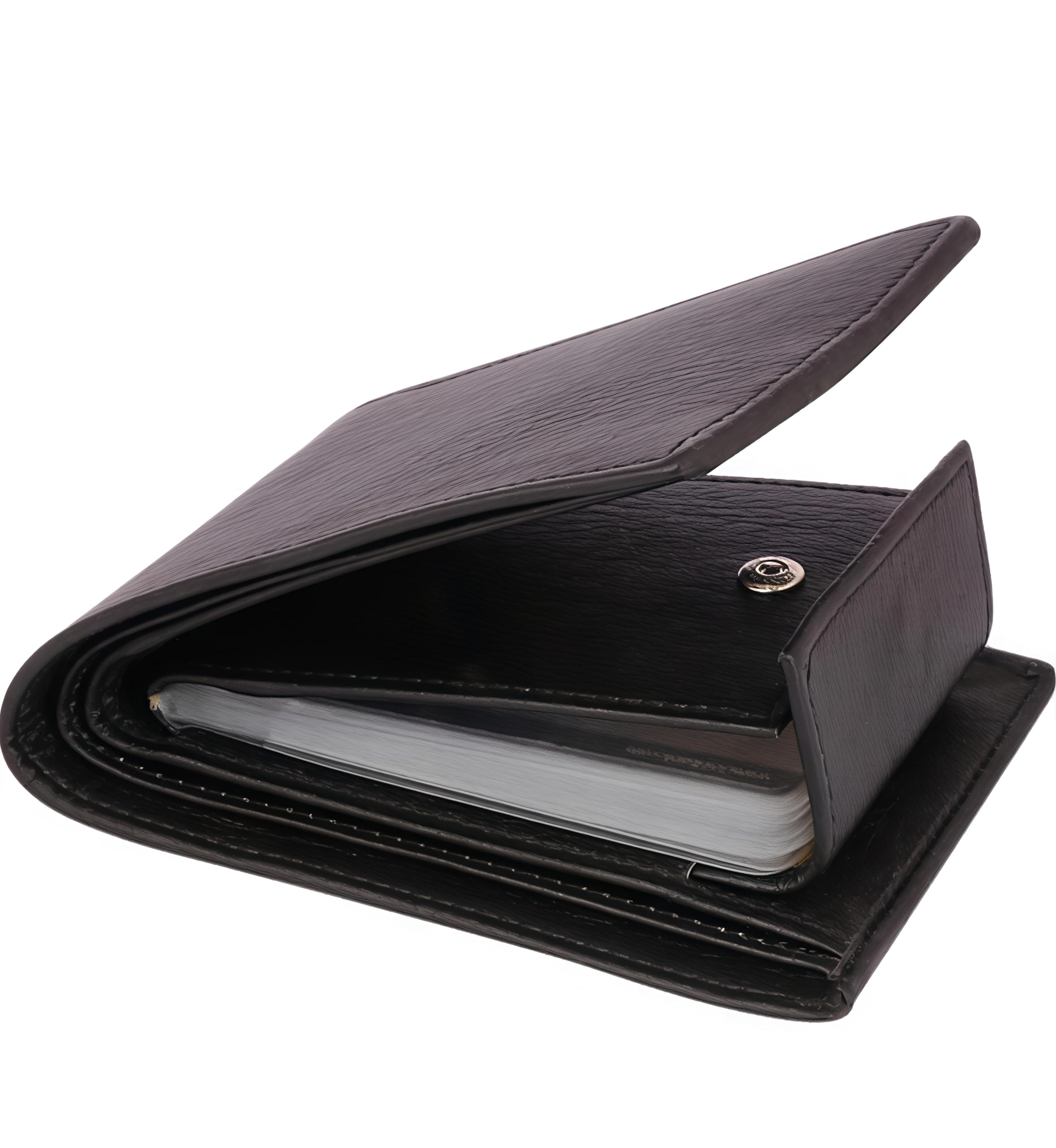 Premium Leather Bifold Wallet with Multiple Card Slots, Black-image-37