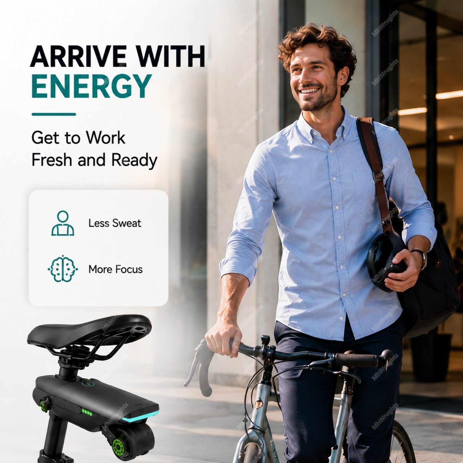 Kit di conversione per Bici elettrica con Motore ausiliario, sgancio rapido in 30 Secondi, Batteria da 18 V, Assistenza alla pedalata per Gli spostamenti quotidiani in Città Blue