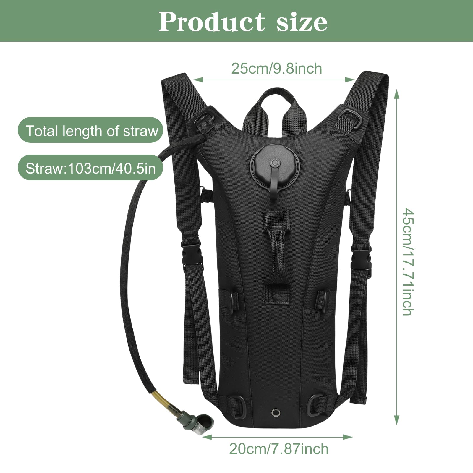 Versatile Hydration Backpack 3L- Lightweight & Durable Water Bladder Bag for Running Hiking, Cycling, Black, UNIQUE - Image 2