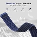 XMUXI Nylon 20mm Watch Strap Compatible with Galaxy Watch 7/6/5/4 40mm 44mm Strap,Compatible with Huawei Watch GT3/GT2 42mm/Forerunner 165/158/Vivoactive 6/5/3 Quick Release Sport Band (Black) gallery image