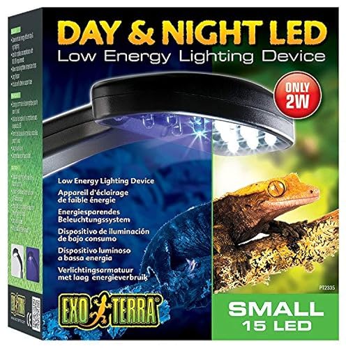 Exo Terra Luz LED de día y noche, luz LED de día y noche, con soporte, tamaño pequeño, 15 x 16,5 x 7 cm