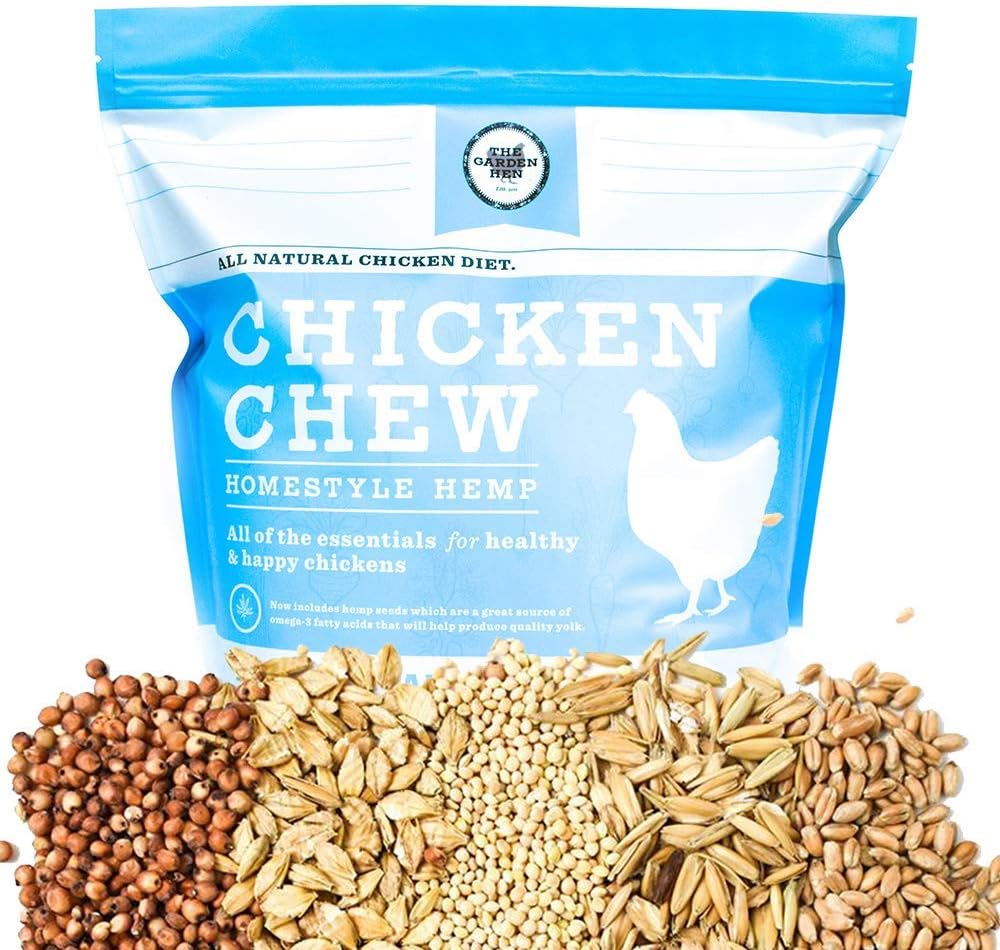 14LBS. CHICKEN CHEW All Natural Whole Grain Layer Feed: Homestyle Hemp with Organic Hemp Seed