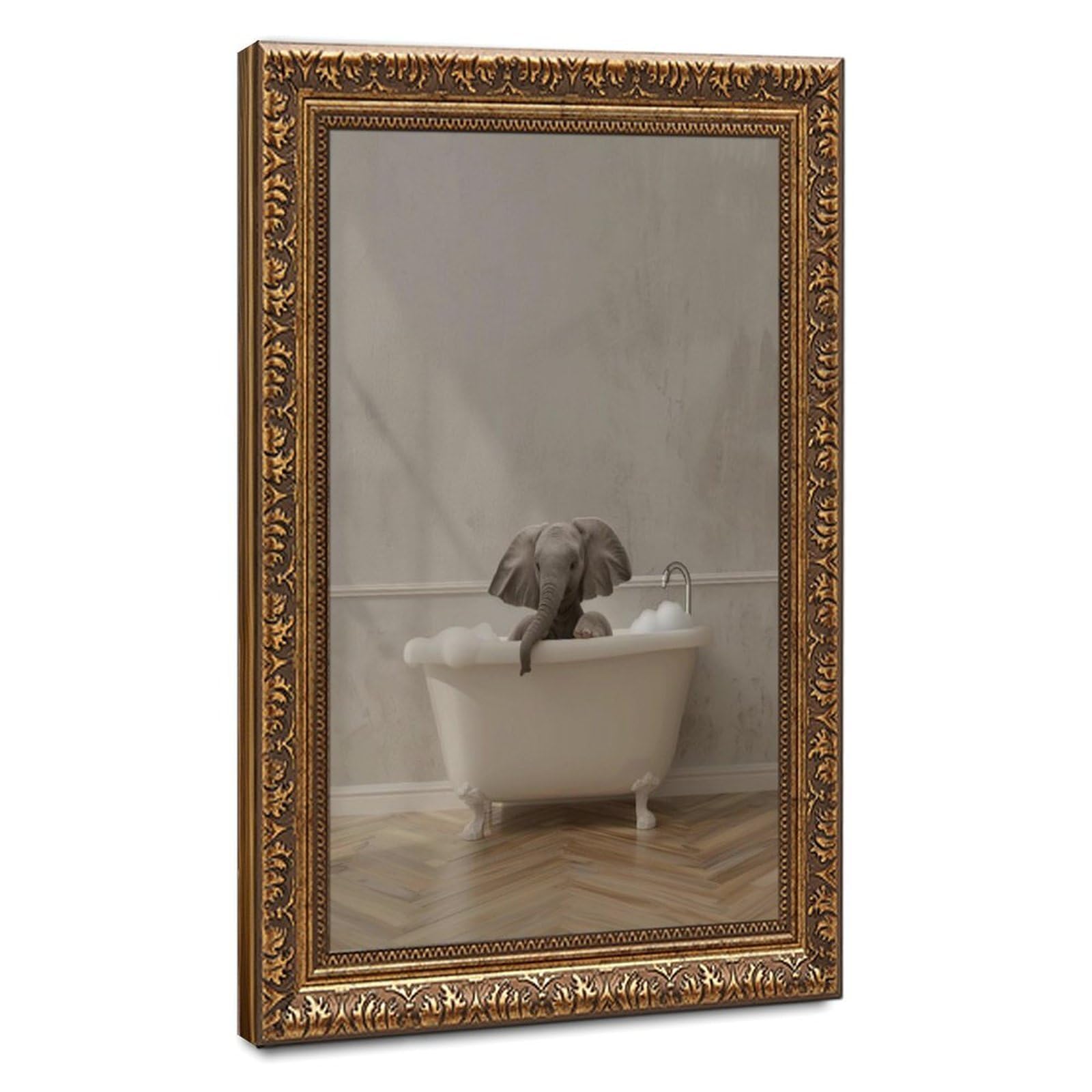 Bareronor Bathroom Elephant Poster Canvas Poster Bedroom Decor Landscape Office Room Decor Gift 24" L X 36" W