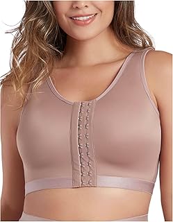 Post-Surgery Front Closure Wireless Bra, Compression Shapewear Top with Wide Straps for Breast Augmentation Recovery