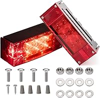 CZC AUTO 2-Pack 12V LED Submersible Low Profile Trailer Tail Lights - IP68 Waterproof Stop Turn Running Kit for Boat Truck Marine