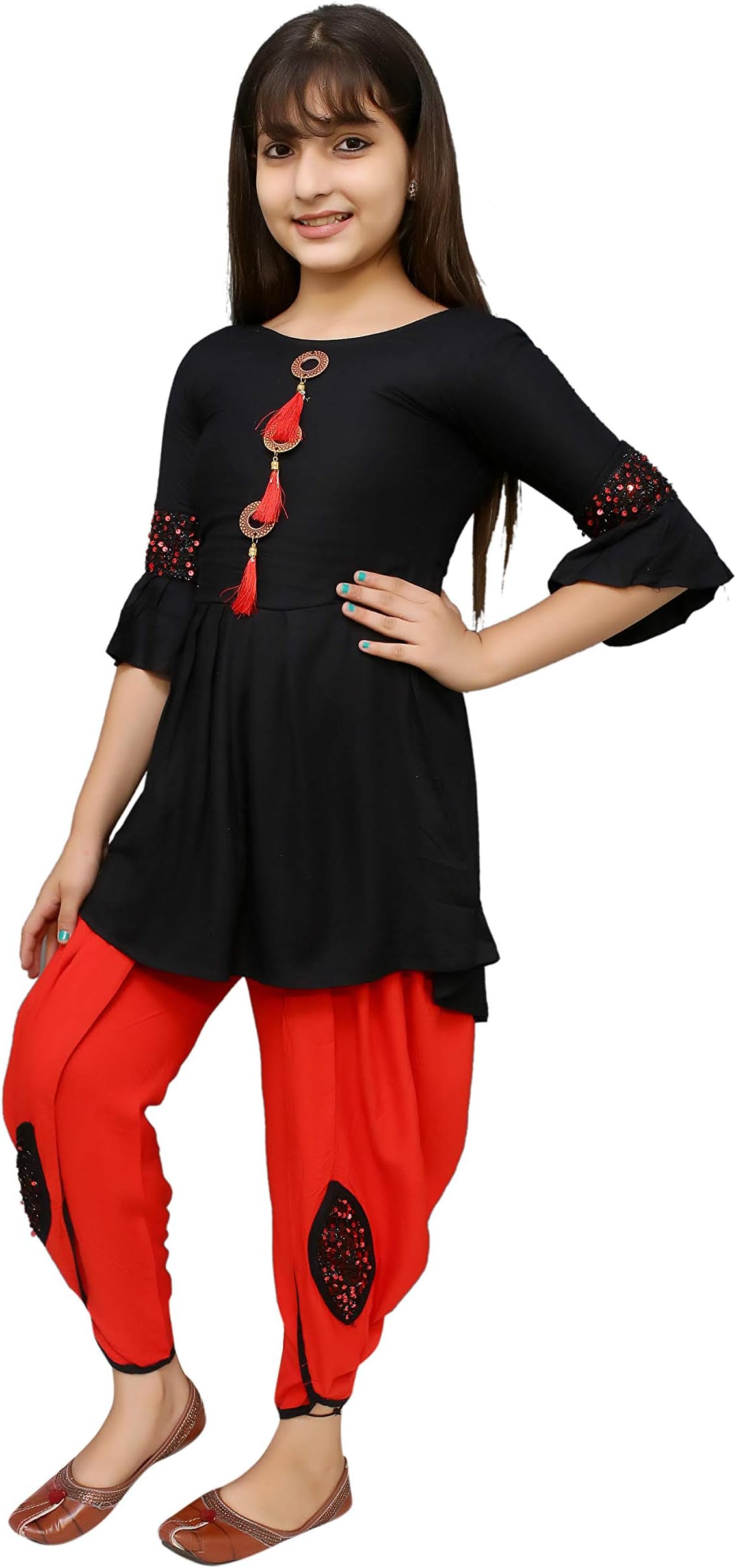 FNOCKSGirl's Cotton Casual WEAR TOP Pyjama Complete Dress