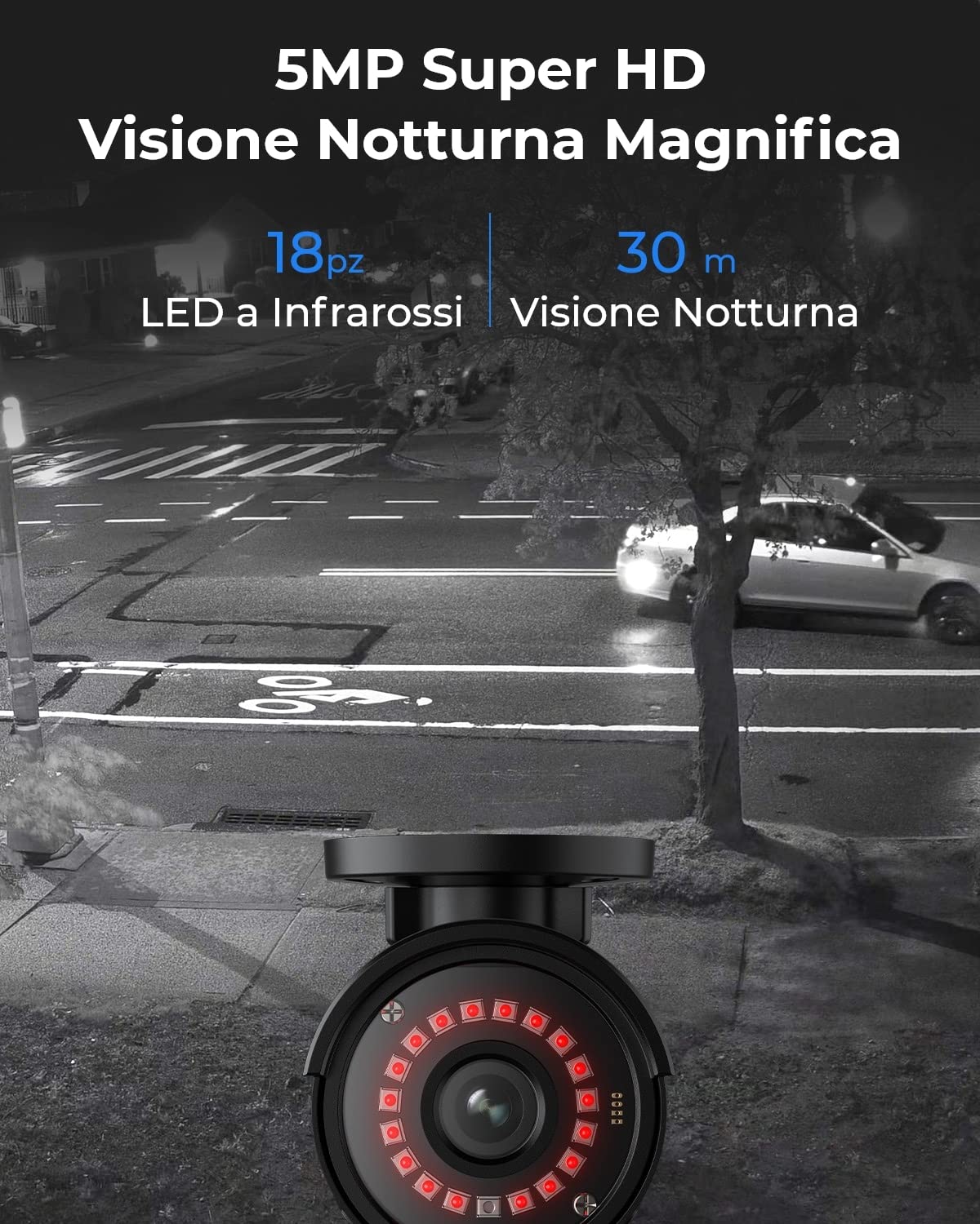 Reolink 5MP PoE Kit Videosorveglianza Esterno, 4K NVR 8CH 2TB + 4x 5MP Telecamera, Rilevamento di Uomo/Veicolo, Visione Notturna IR, Impermeabile IP67, Registrazione 24/7, RLK8-410B4-5MP (Nero)
