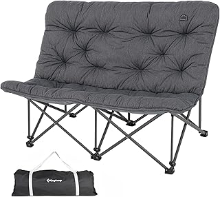KingCamp Double Camping Chair, Oversized Padded Butterfly Chair Couch Portable Folding Loveseat 600lbs Heavy