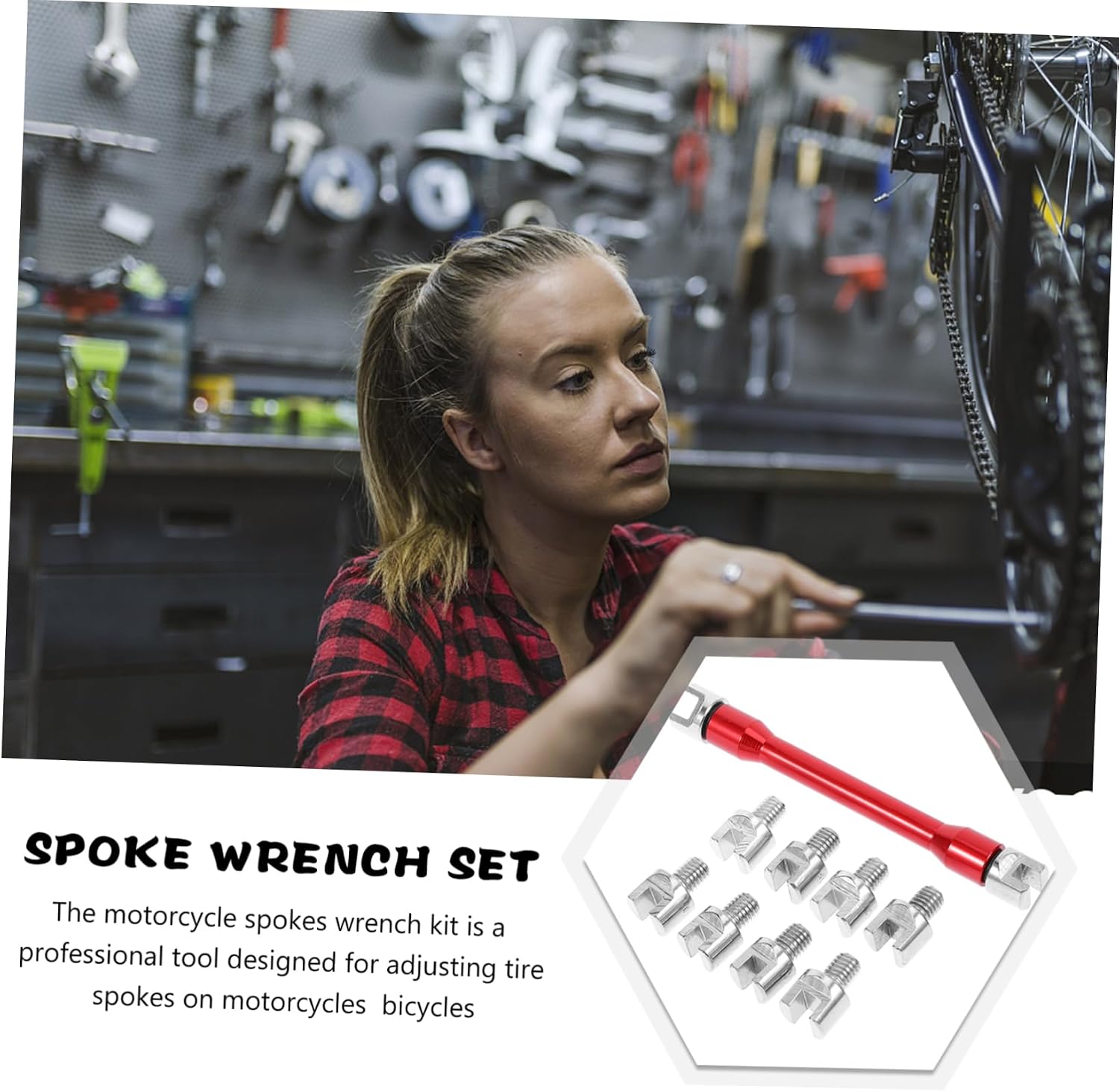 1set Motorcycle Wrench Set and Spanner for Mountain Bike Wheel Maintenance Convenient Tool for Mechanics and Professionals