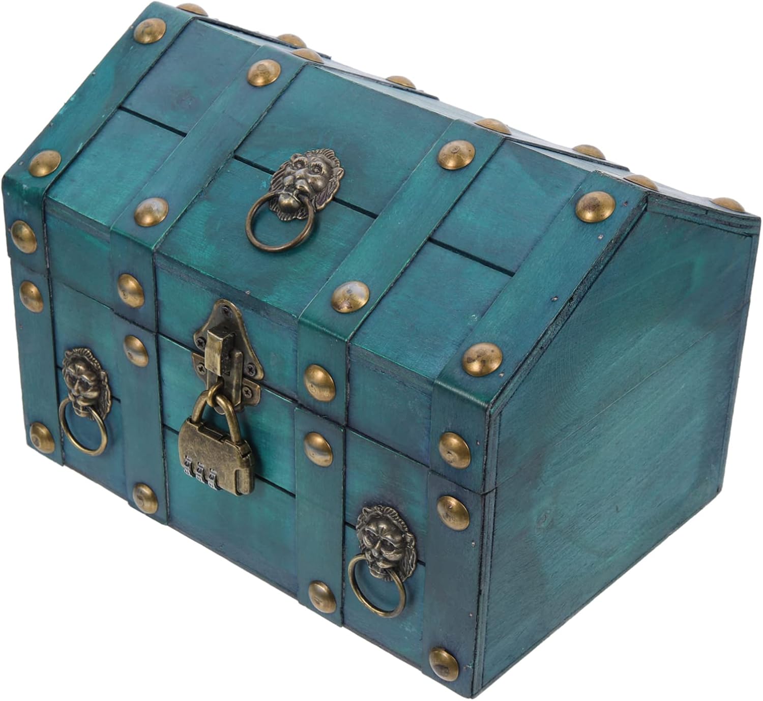 Kichvoe Vintage Wooden Jewelry Storage Box 9.36 Inch Retro Organizer Case for Rings Earrings Necklaces with Elegant Handmade Craft Design