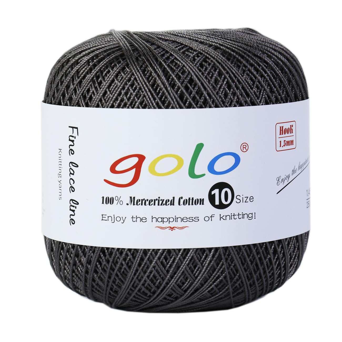 golo Crochet Thread Size10 Yarn for Hand Knitting Crochet Yarn Gray 227